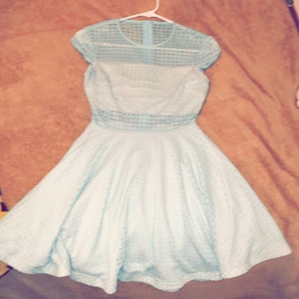 B. Darlin white and blue lace dress